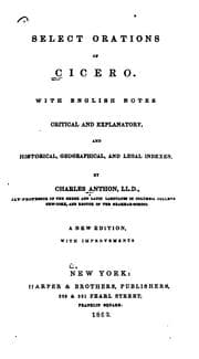 Tapa de Select orations of Cicero: with English notes, critical and explanatory, and historical ..