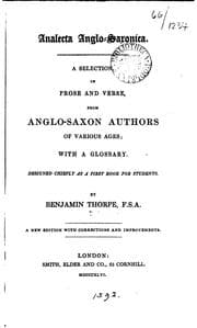 Tapa de Analecta anglo-saxonica: a selection in prose and verse from Anglo-Saxon authors of various ages ..