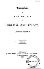Tapa de Transactions of the Society of Biblical Archæology