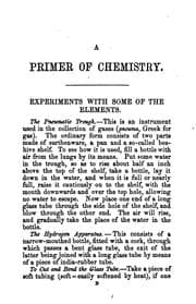 Tapa de A primer of chemistry including analysis
