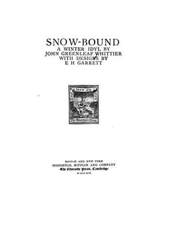 Tapa de Snow-bound: A Winter Idyl