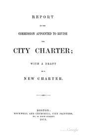 Tapa de Report ... with a Draft of a New Charter