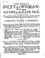 Tapa de The whole duty of a woman: or a guide to the female sex