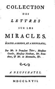 Tapa de Collection des lettres sur les miracles: écrites a Geneve, et a Neufchatel