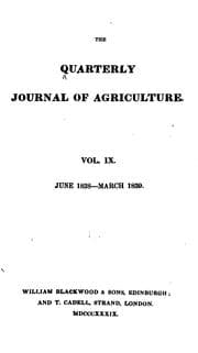 Tapa de the quarterly journal of agriculture vol. ix