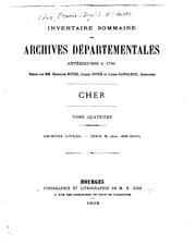 Tapa de Inventaire sommaire des Archives départementales antérieures à 1790