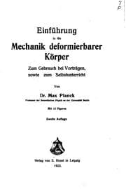 Tapa de Einführung in die Mechanik deformierbarer Körper: Zum Gebrauch bei Vorträgen, sowie zum ..
