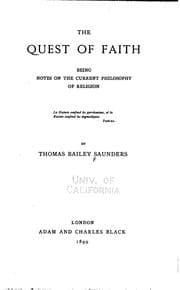 Tapa de The Quest of Faith: Being Notes on the Current Philosophy of Religion
