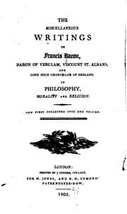 Tapa de The Miscellaneous Writings of Francis Bacon