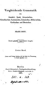 Tapa de Vergleichende Grammatik des Sanskrit, Zend, griechischen, lateinischen, litthauischen ..