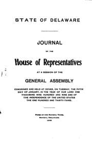 Tapa de Journal of the House of Representatives of the State of Delaware, at a ...