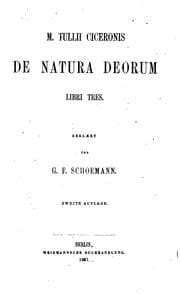Tapa de M. Tulli Ciceronis De natura deorum libri tres