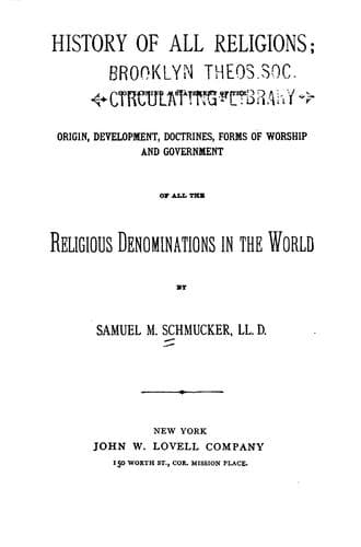Tapa de History of All Religions: Containing a Statement of the Origin, Development ..