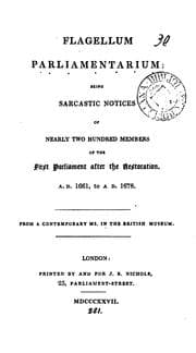 Tapa de Flagellum parliamentarium [ed. by sir N.H. Nicolas]