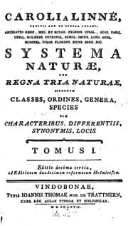 Tapa de Caroli a Linné equitis aur. de stella polari, ... Systema naturae, per regna tria naturae ..