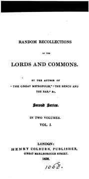 Tapa de Random recollections of the Lords and Commons, by the author of 'The great metropolis', &c