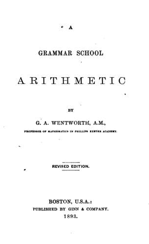 Tapa de A Grammar School Arithmetic