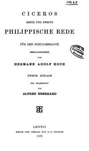 Tapa de Ciceros Erste und Zweite Philippische Rede