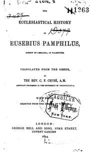 Tapa de The Ecclesiastical History of Eusebius: The First Book and Selections