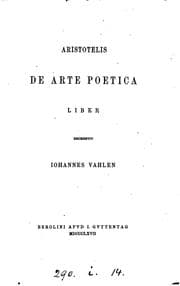 Tapa de Aristotelis de arte poetica liber, recens. I. Vahlen