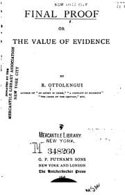 Tapa de Final Proof; Or, The Value of Evidence