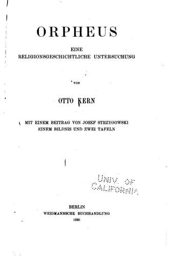Tapa de Orpheus