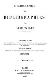 Tapa de Bibliographie des bibliographies: supplement