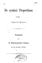 Tapa de De syntaxi Propertiana ..