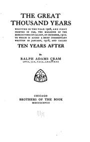Tapa de The Great Thousand Years: Written in the Year 1908 and First Printed in PAX, the Magazine of the ..