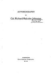 Tapa de Autobiography of Col. Richard Malcolm Johnston