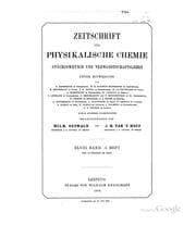 Tapa de Zeitschrift Fur Physikalische Chemie