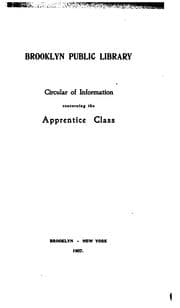 Tapa de Circular of Information Concerning the Apprentice Class