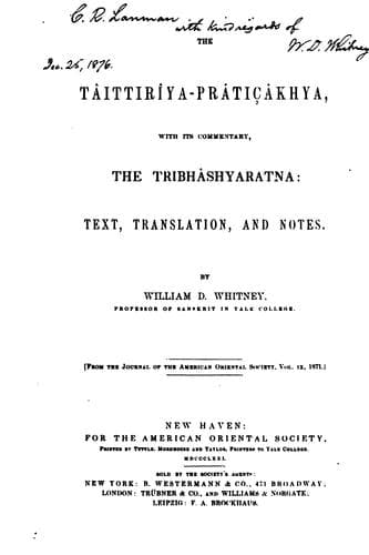 Tapa de The Tâittirîya-Prâtiçâkhya