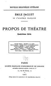 Tapa de Propos de théâtre