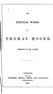 Tapa de The Poetical Works of Thomas Moore: Complete in One Volume