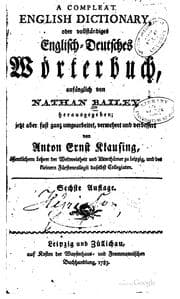 Tapa de A Compleat English Dictionary: Oder, Vollständiges Englisch-deutsches Wörterbuch