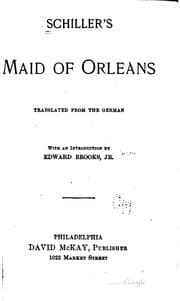 Tapa de Schiller's Maid of Orleans: Tr. from the German
