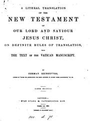 Tapa de A literal translation of the New Testament, by Herman Heinfetter