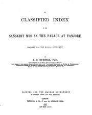 Tapa de A Classified Index to the Sanskrit Mss. in the Palace at Tanjore