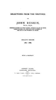 Tapa de Selections from the Writings of John Ruskin