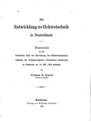Tapa de Die Entwicklung der Elektrotechnik in Deutschland: Festrede bei dem ..