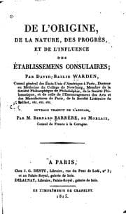 Tapa de De l'origine, de la nature, des progrés, et de l'influence des établissemens ..