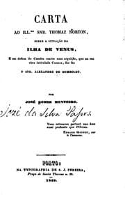 Tapa de Carta ao ill. mo snr. Thomas Norton, sobre a situação da ilha de Venus, e em defeza de Camões ..