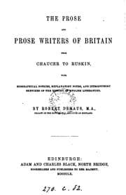 Tapa de The prose and prose writers of Britain, from Chaucer to Ruskin