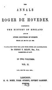 Tapa de The Annals of Roger de Hoveden: Comprising the History of England and of Other Countries of ..