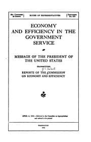 Tapa de Economy and Efficiency in the Government Service