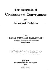 Tapa de The Preparation of Contracts and Conveyances: With Forms and Problems