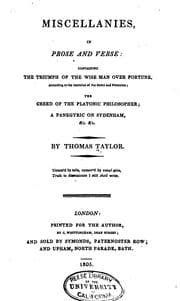 Tapa de Miscellanies, in Prose and Verse: Containing The Triumph of the Wise Man Over Fortune, According ..