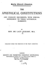 Tapa de The Apostolical Constitutions and Cognate Documents