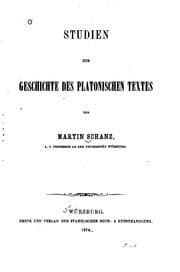 Tapa de Studien zur Geschichte des platonischen Textes